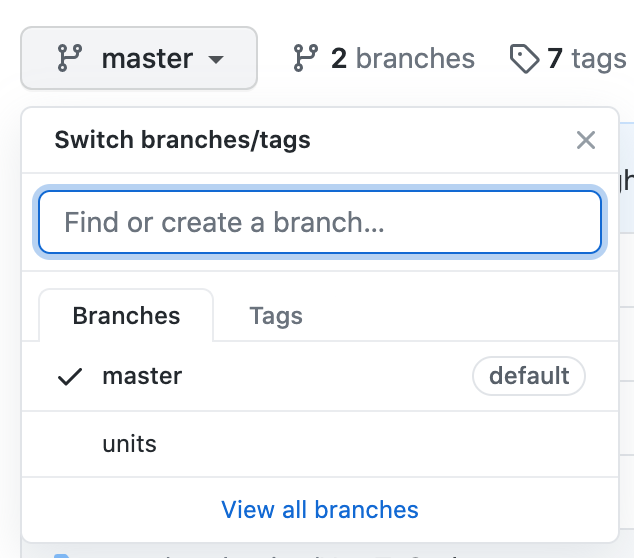 switch branches or tags
